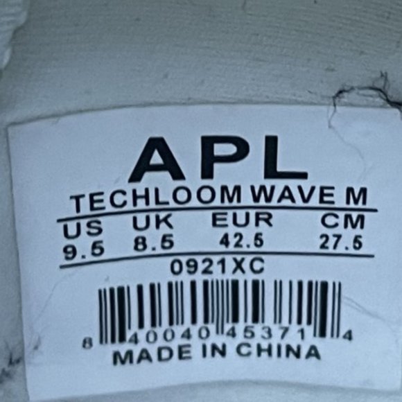 Men's APL TECHLOOM Wave 9.5 (White with Black Marble Bottom) - Picture 2 of 8